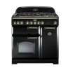 Falcon Classic Deluxe 90cm Dual Fuel Range Cooker Black And Brass CDL90DFBL BR