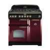 Falcon Classic Deluxe 90cm Dual Fuel Range Cooker Cranberry And Brass CDL90DFCY BR