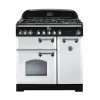 Falcon Classic Deluxe 90cm Dual Fuel Range Cooker White And Chrome CDL90DFWH CH