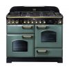 Falcon Classic Deluxe 110 Dual Fuel in Mineral Green with Brass Trim