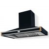 HS1DF21ET0 CornuFe 110 Rangehood Dark Navy Blue Polished Brass Corners and Stainless Steel Frame