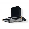 HS9DF21ET0 CornuFe Albertine 90 Rangehood Dark Navy Blue Polished Brass Corners and Stainless Steel Frame