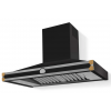 HS1NF21ET0 CornuFe 110 Rangehood Matt Black Polished Brass Corners and Stainless Steel Frame