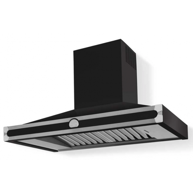 HS1NN21ET0 CornuFe 110 Rangehood Matt Black Brushed Nickel Corners and Stainless Steel Frame