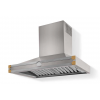 HS9IF21ET0 CornuFe Albertine 90 Rangehood Brushed Stainless Steel Polished Brass Corners and Stainless Steel Frame