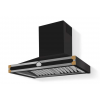 HS9NF21ET0 CornuFe Albertine 90 Rangehood Matt Black Polished Brass Corners and Stainless Steel Frame