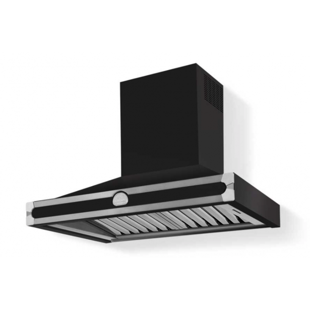 HS9NN21ET0 CornuFe Albertine 90 Rangehood Matt Black Brushed Nickel Corners and Stainless Steel Frame