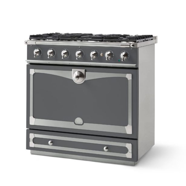 ALB90DFGR/C_Albertine_90_Range_Cooker_Graphite_Polished Chrome and Stainless Steel