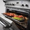 Falcon Classic FX 90 Dual Fuel full-width integrated grill in Slate with Chrome