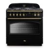 Falcon Classic FX 90cm Dual Fuel Range Cooker Black and Brass CLA90FXDFBLBR