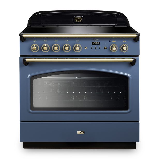 Falcon Classic FX 90cm Induction Range Cooker Stone Blue and Brass CLA90FXEISBBR